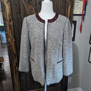 Chico's 1 Red Detailed Trim Blazer